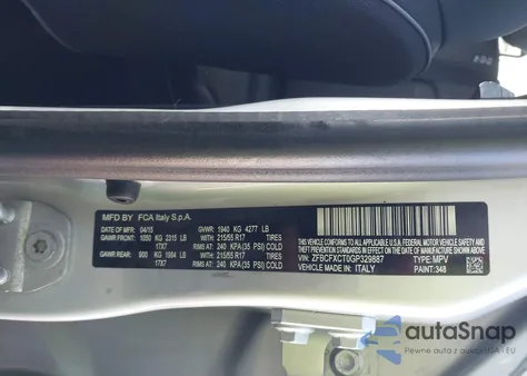 2016 Fiat 500X Trekking из США, поврежденный, VIN ZFBCFXCT0GP329887